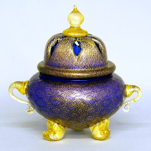 金彩瑠璃香炉「金華」