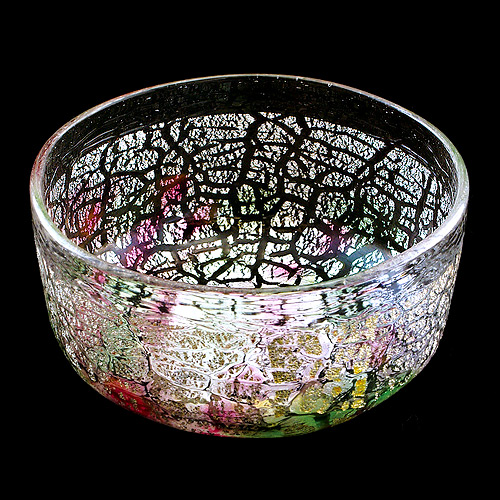 釉離銀彩花散らし向付