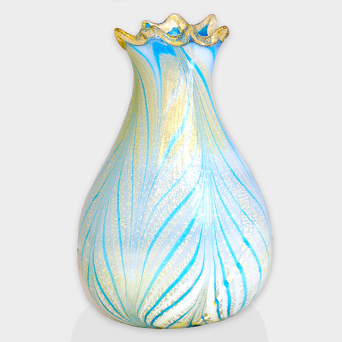 金銀彩花器「白鳥」