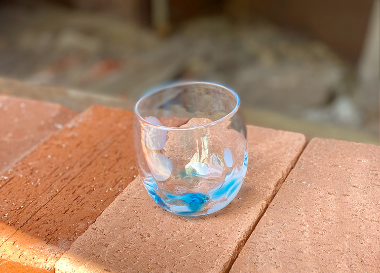 しずく型グラス 紫陽花