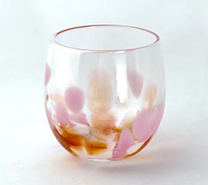 しずく型グラス 桜｜肥前びーどろ｜佐賀の伝統的ガラス工芸