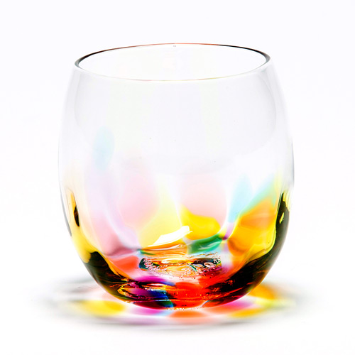 虹色しずく型グラス